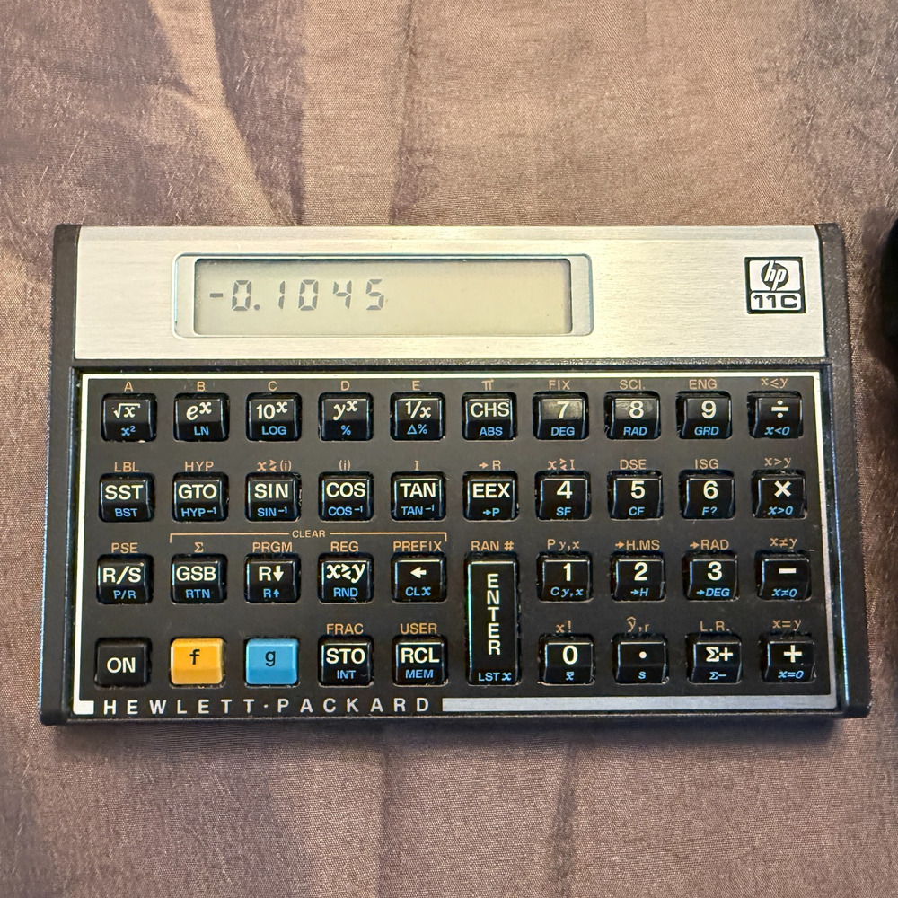 VTG Hewlett Packard HP-11C Scientific Programmable RPN Calculator w/ Case Powers